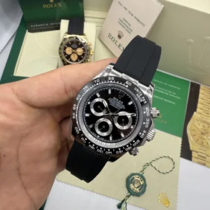 Daytona 40mm - AÇO MOSTRADOR PRETO - SILICONE