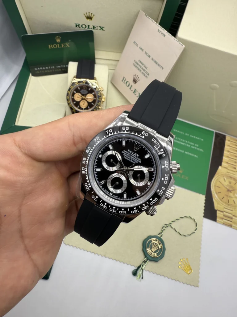 Daytona 40mm - AÇO MOSTRADOR PRETO - SILICONE