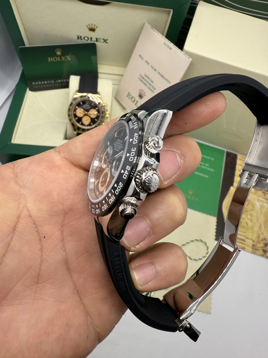Daytona 40mm - AÇO MOSTRADOR PRETO - SILICONE - Imagem 3