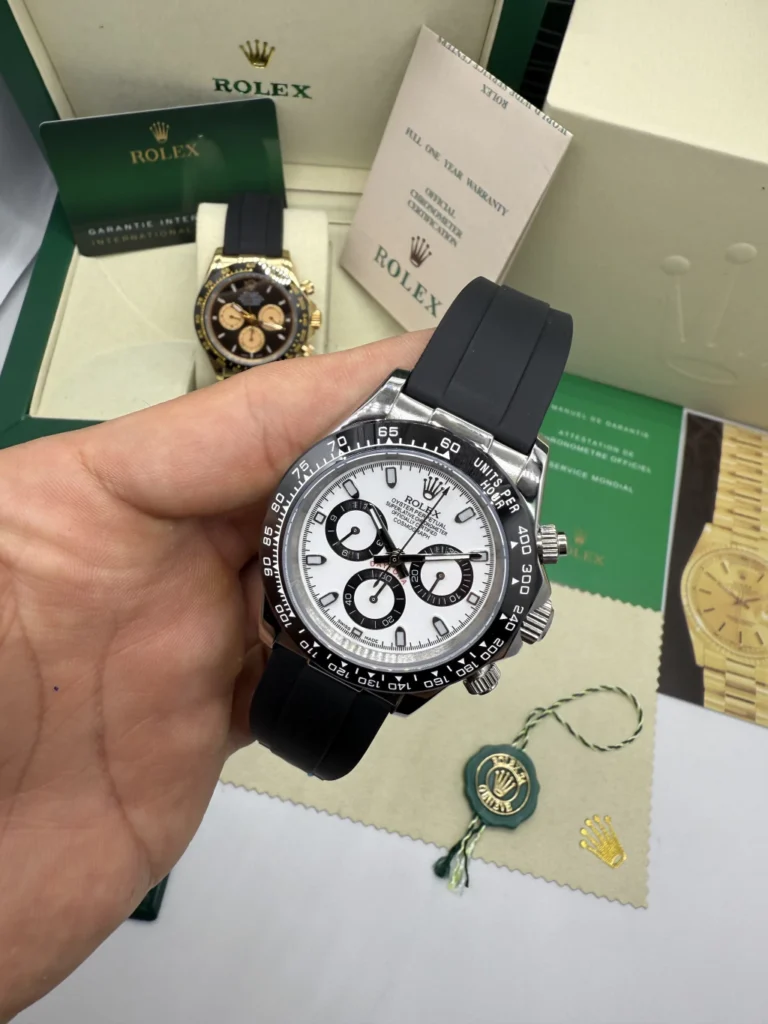 Daytona 40mm - AÇO MOSTRADOR BRANCO (PANDA) - SILICONE
