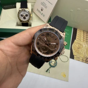 Daytona 40mm - AÇO ROSE MOSTRADOR MARROM - SILICONE