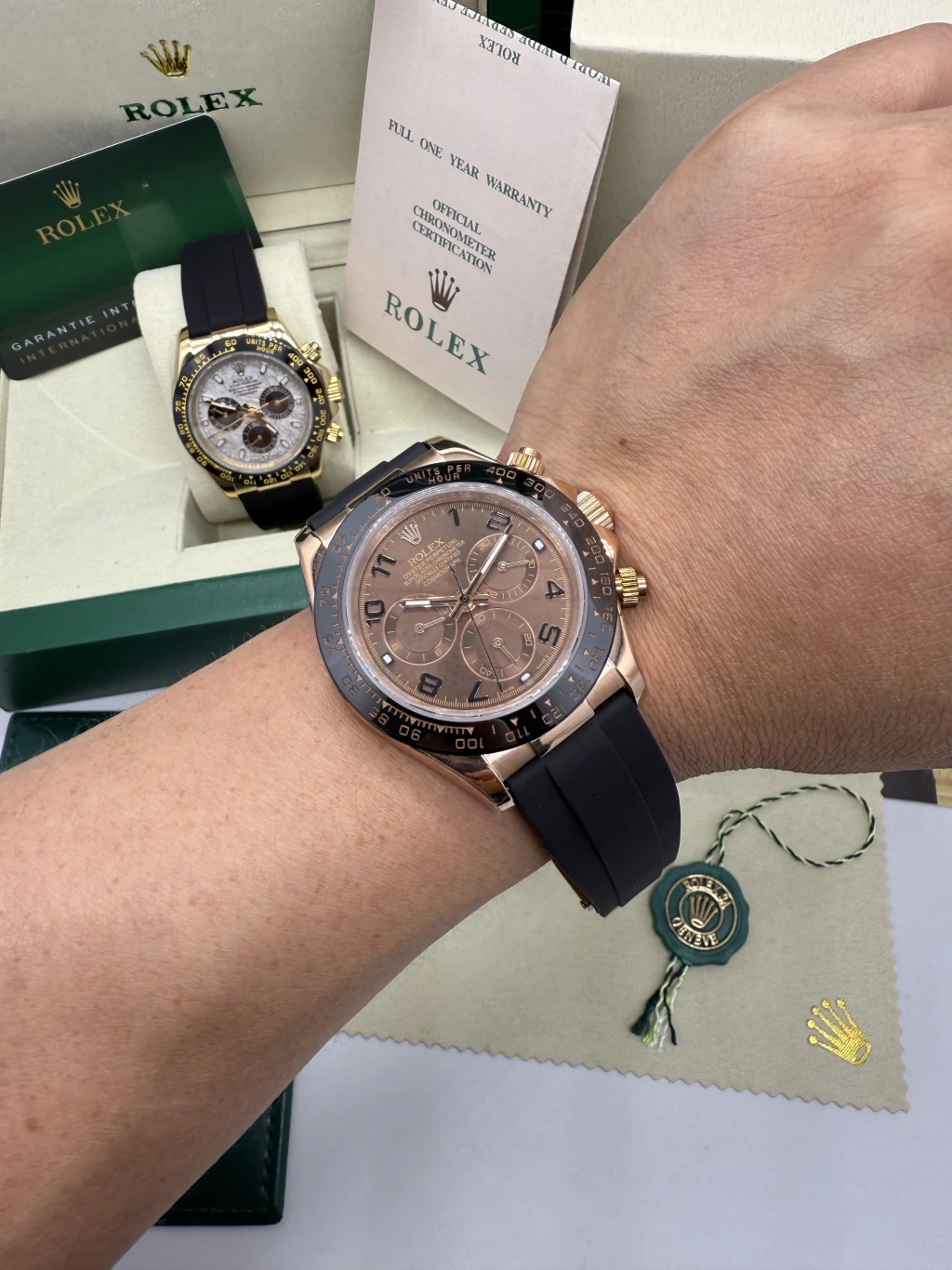 Daytona 40mm - AÇO ROSE MOSTRADOR MARROM - SILICONE - Imagem 5