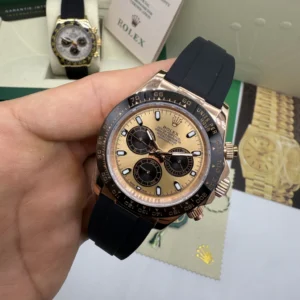 Daytona 40mm - AÇO ROSE MOSTRADOR DOURADO - SILICONE