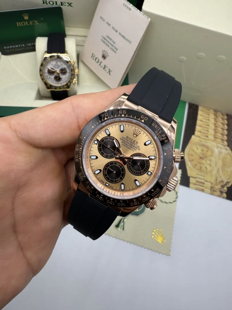 Daytona 40mm - AÇO ROSE MOSTRADOR DOURADO - SILICONE