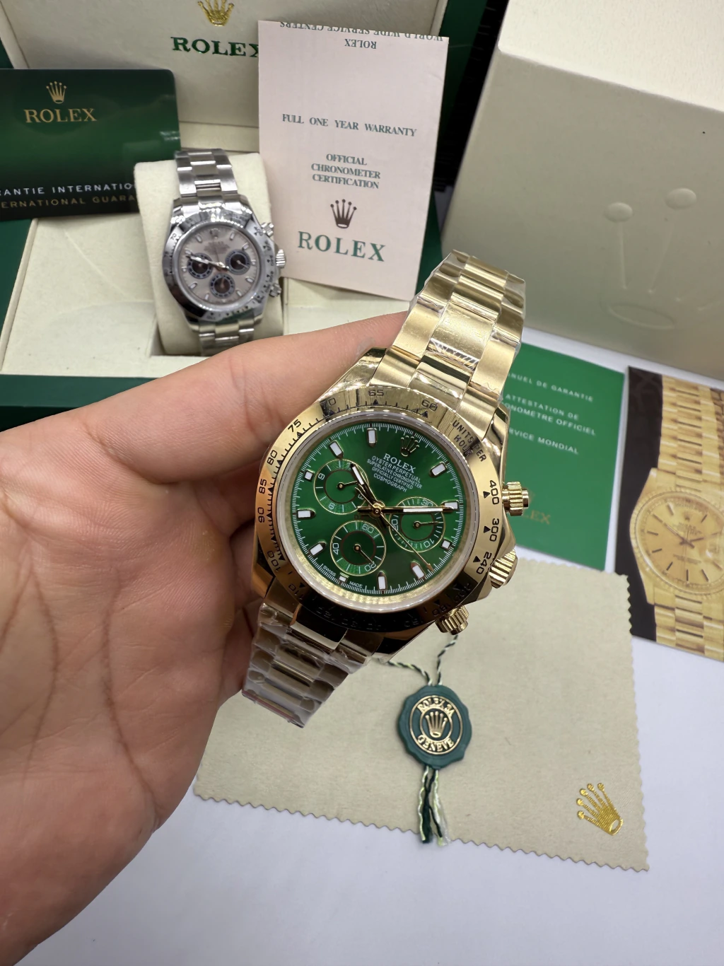 Daytona 40mm - AÇO DOURADO MOSTRADOR VERDE