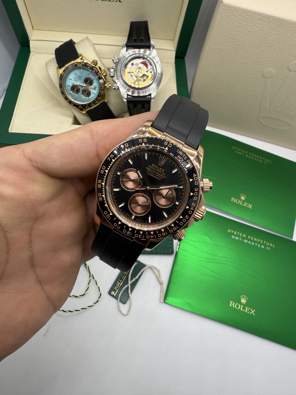 Daytona 40mm - AÇO ROSE MOSTRADOR PRETO - SILICONE