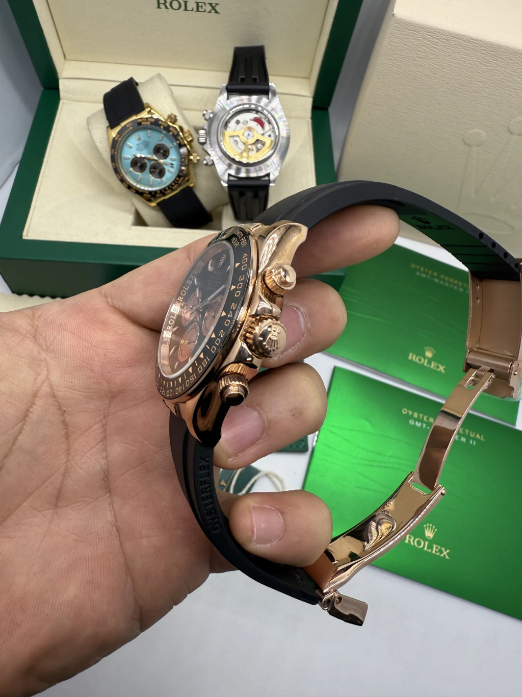 Daytona 40mm - AÇO ROSE MOSTRADOR PRETO - SILICONE - Imagem 2