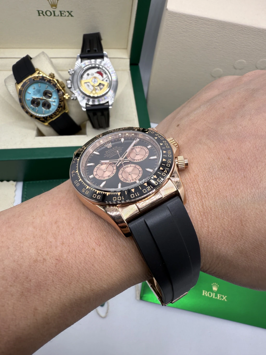 Daytona 40mm - AÇO ROSE MOSTRADOR PRETO - SILICONE - Imagem 5