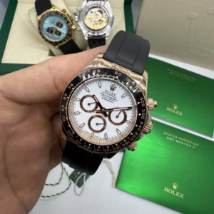Daytona 40mm - AÇO ROSE MOSTRADOR BRANCO - SILICONE