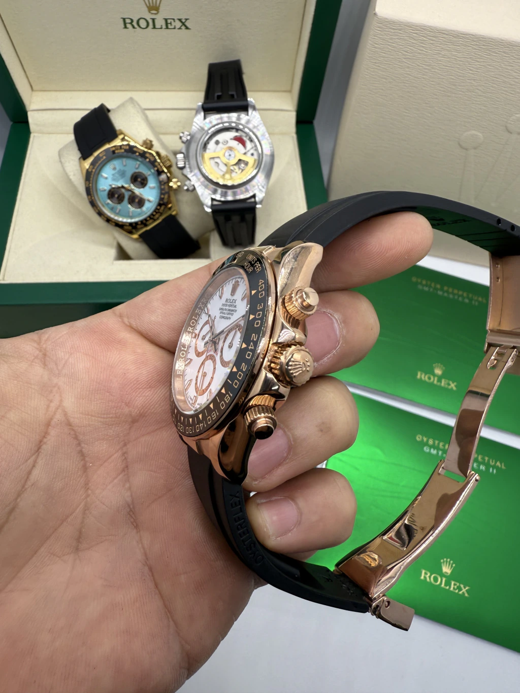 Daytona 40mm - AÇO ROSE MOSTRADOR BRANCO - SILICONE - Imagem 2