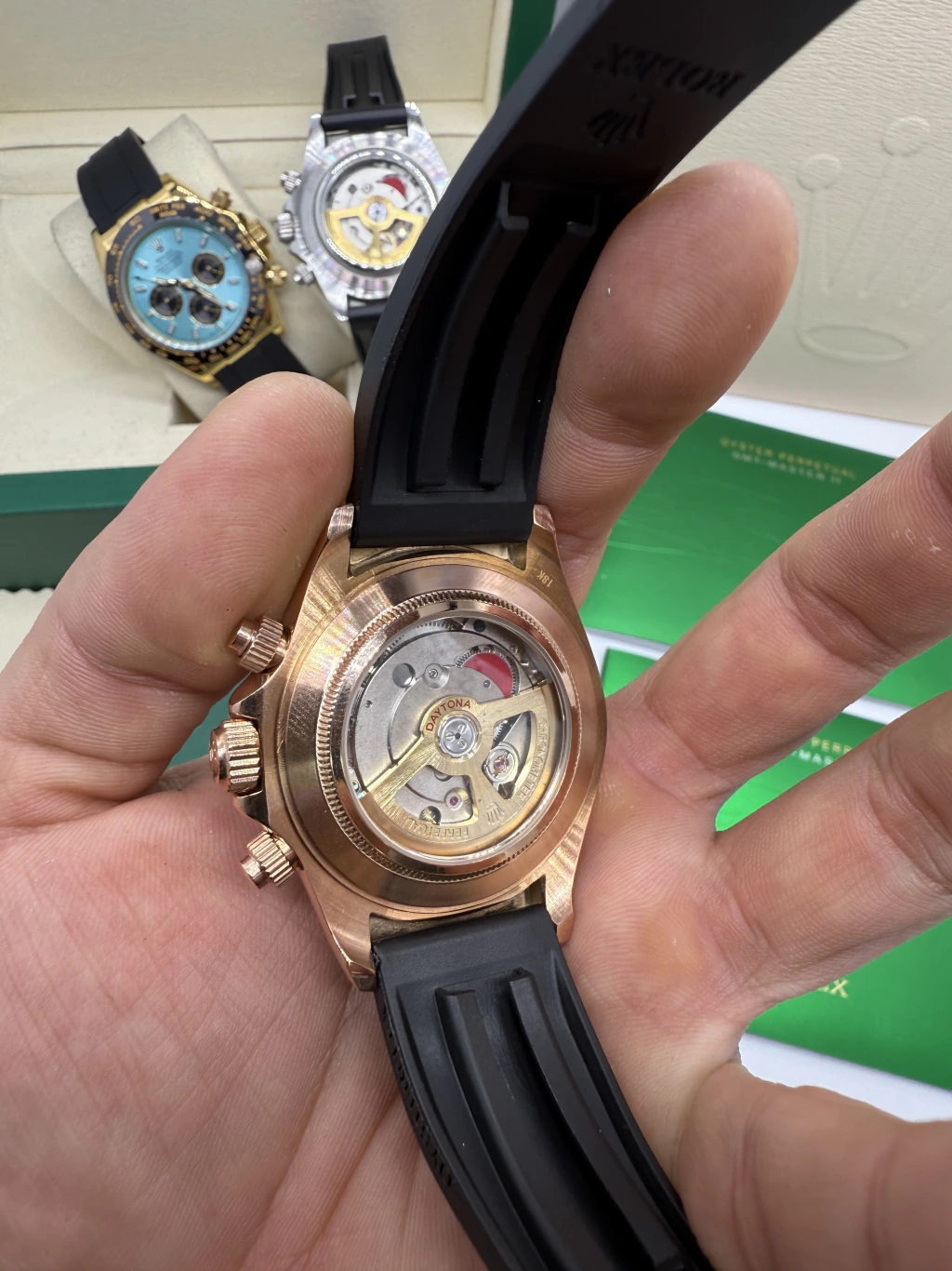 Daytona 40mm - AÇO ROSE MOSTRADOR BRANCO - SILICONE - Imagem 3
