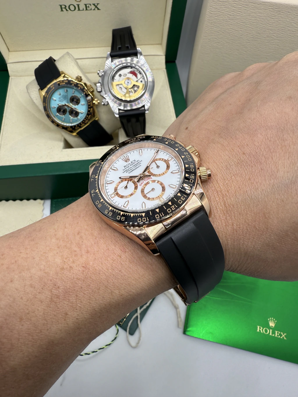 Daytona 40mm - AÇO ROSE MOSTRADOR BRANCO - SILICONE - Imagem 5