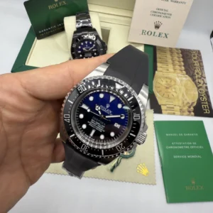 Deepsea 43mm - AÇO MOSTRADOR AZUL COM PRETO - SILICONE