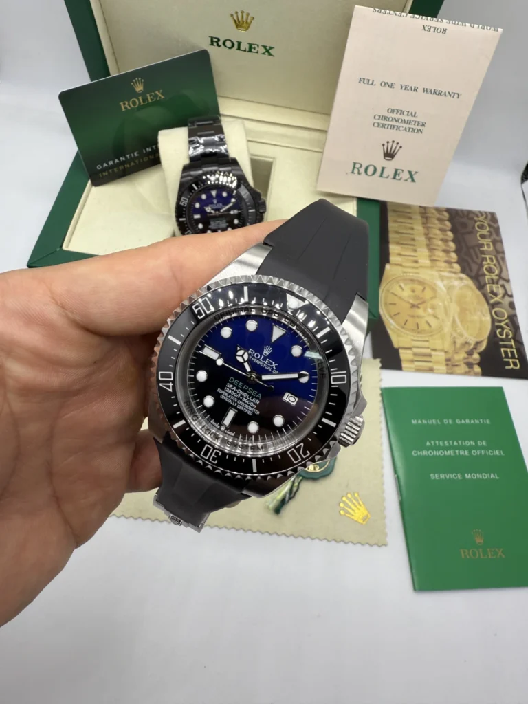 Deepsea 43mm - AÇO MOSTRADOR AZUL COM PRETO - SILICONE