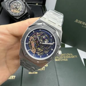 Audemars Piguet Royal Oak Double 42mm - AÇO MOSTRADOR SKELETON AZUL