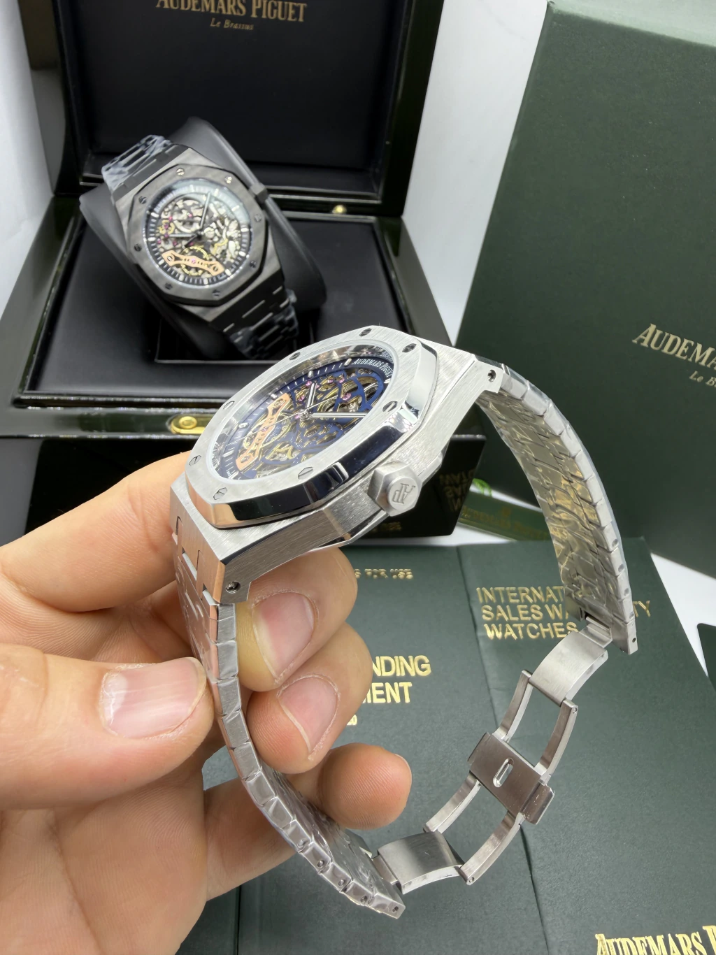 Audemars Piguet Royal Oak Double 42mm - AÇO MOSTRADOR SKELETON AZUL - Imagem 2
