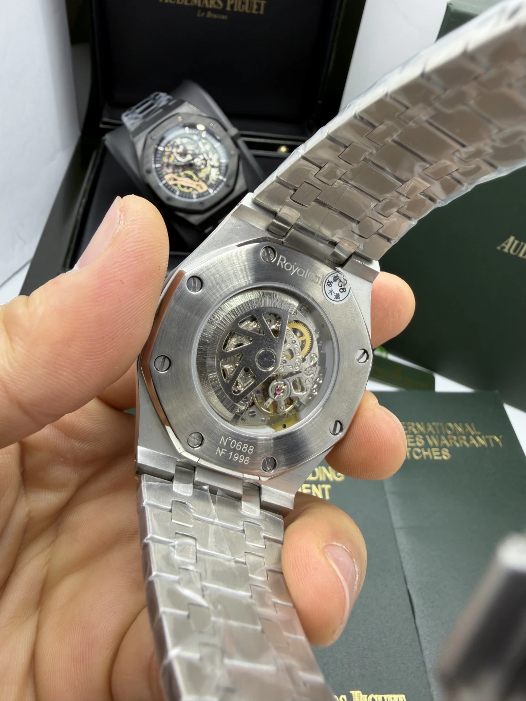 Audemars Piguet Royal Oak Double 42mm - AÇO MOSTRADOR SKELETON AZUL - Imagem 3