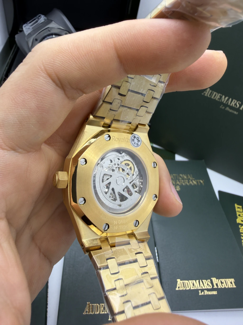 Audemars Piguet Royal Oak Double 42mm - AÇO DOURADO MOSTRADOR SKELETON PRETO - Imagem 3