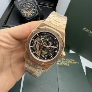 Audemars Piguet Royal Oak Double 42mm - AÇO ROSE MOSTRADOR SKELETON PRETO