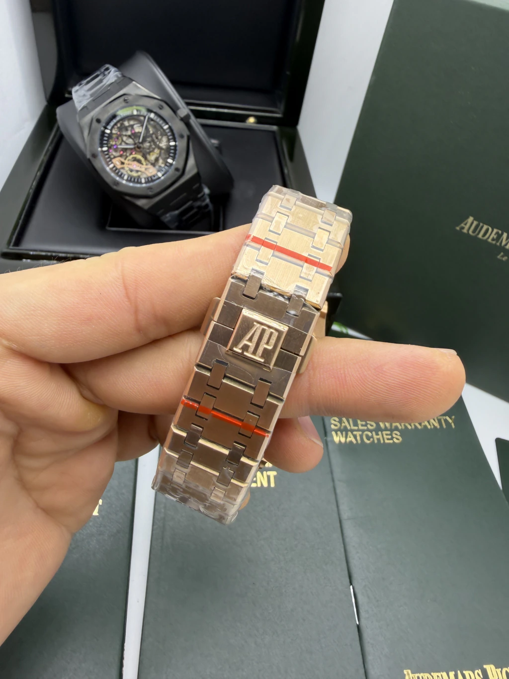 Audemars Piguet Royal Oak Double 42mm - AÇO ROSE MOSTRADOR SKELETON PRETO - Imagem 4