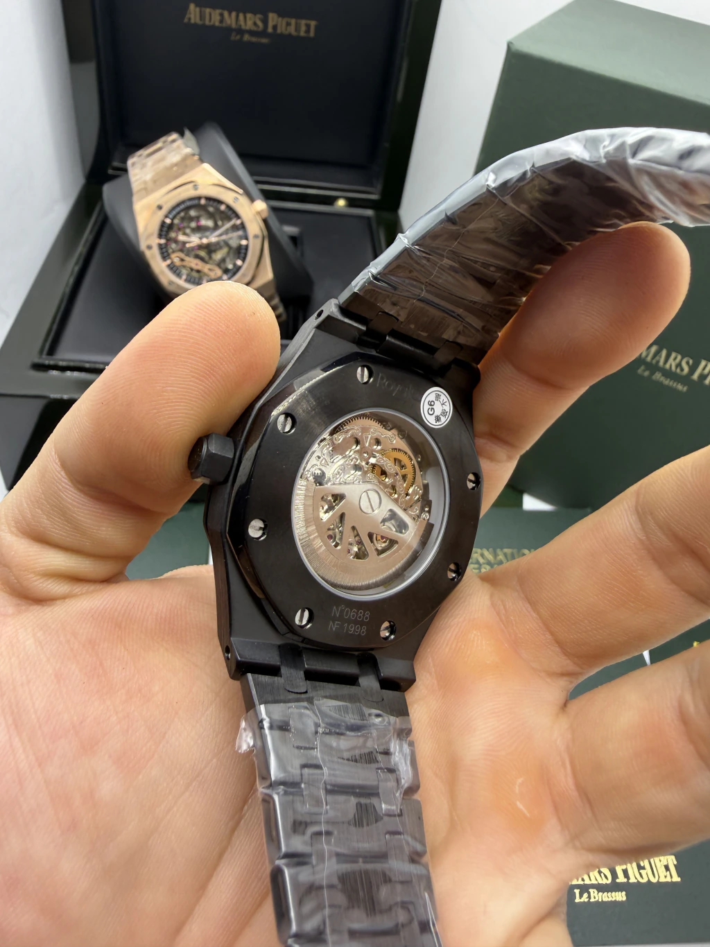 Audemars Piguet Royal Oak Double 42mm - AÇO PRETO MOSTRADOR SKELETON PRETO - Imagem 3