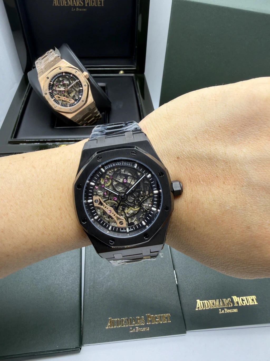 Audemars Piguet Royal Oak Double 42mm - AÇO PRETO MOSTRADOR SKELETON PRETO - Imagem 5