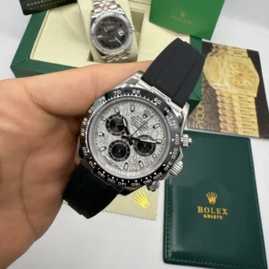 Daytona 40mm - AÇO MOSTRADOR BRANCO - SILICONE
