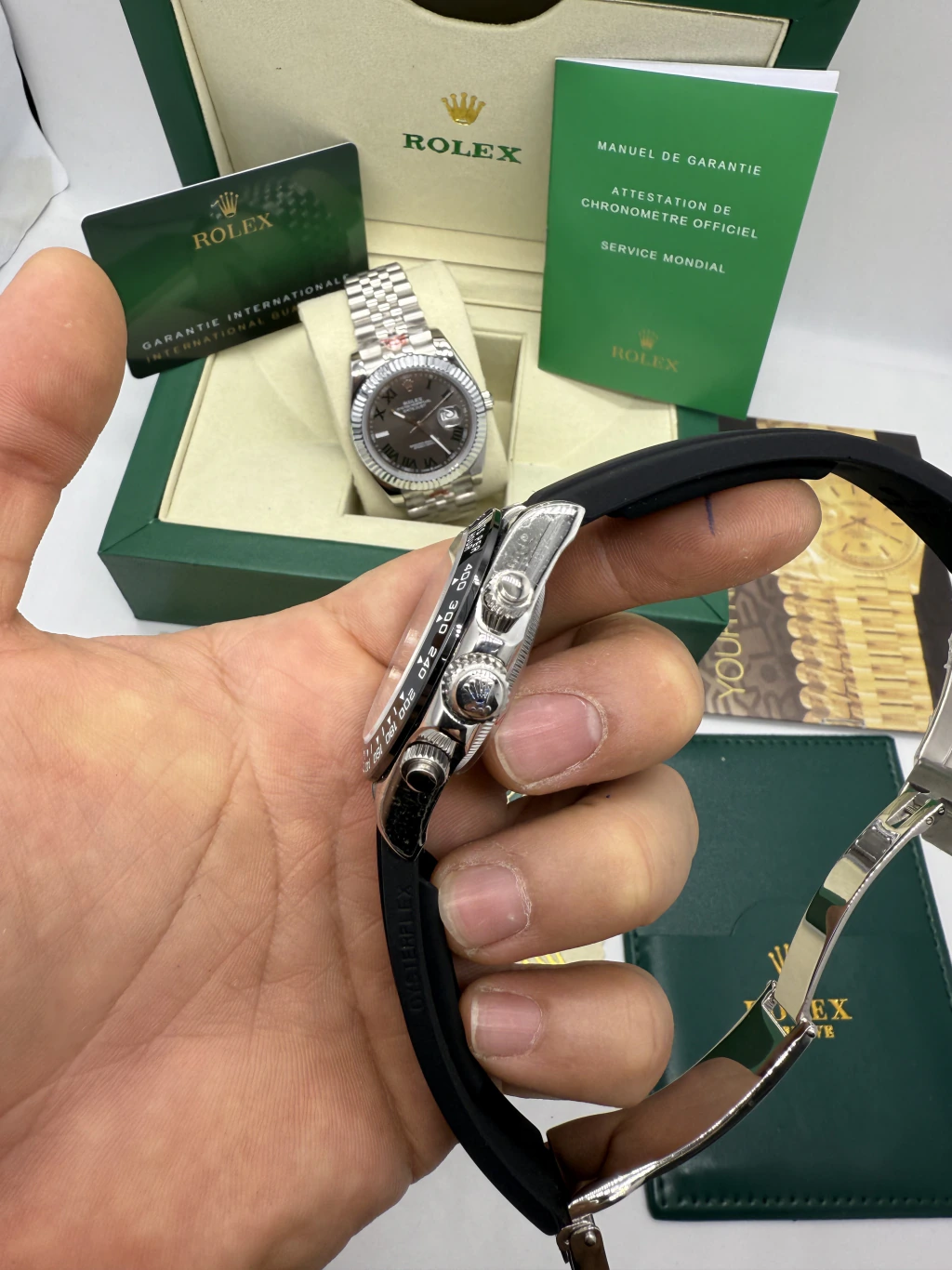 Daytona 40mm - AÇO MOSTRADOR BRANCO - SILICONE - Imagem 2