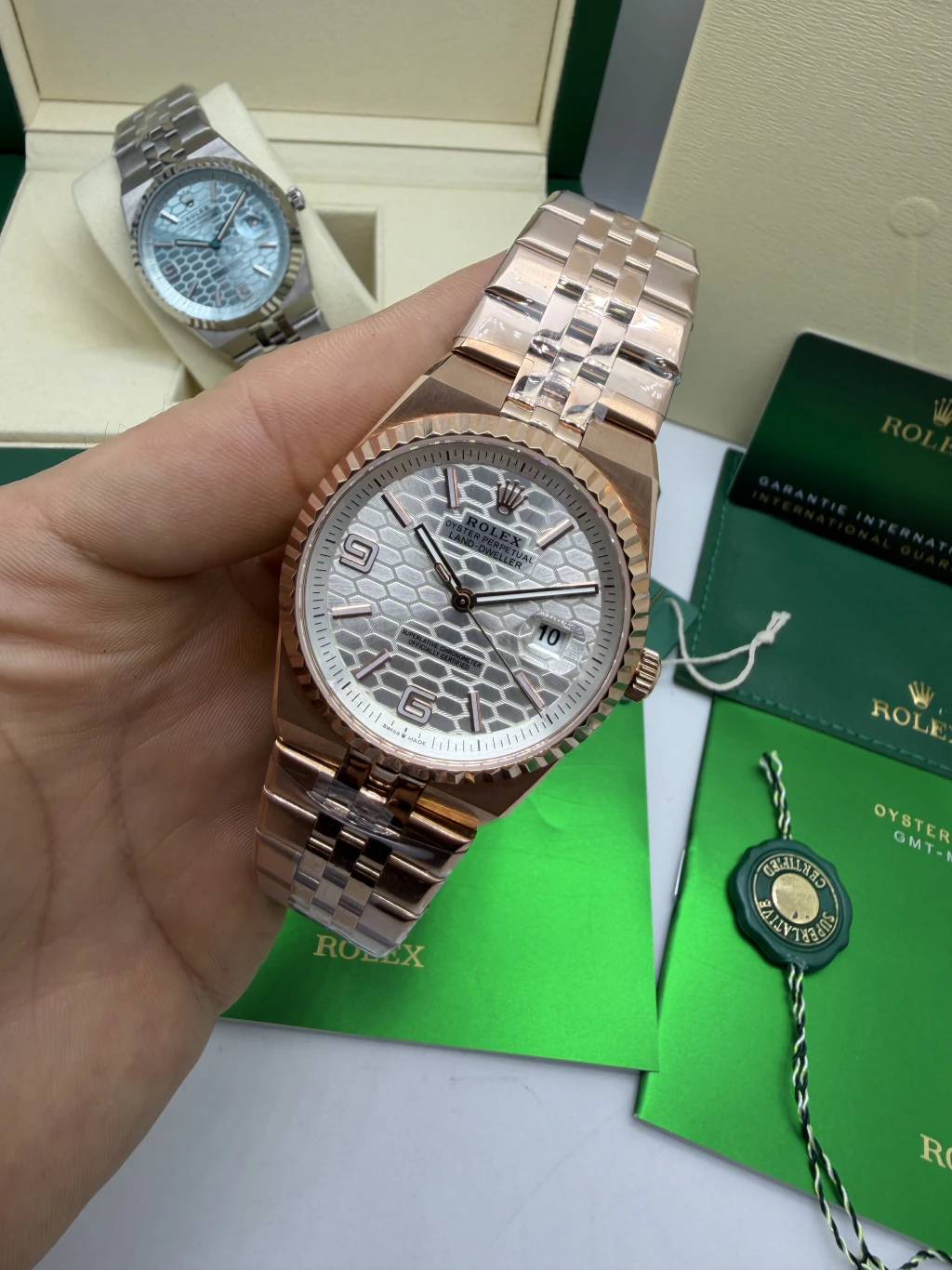 Land-Dweller 40mm - AÇO ROSE MOSTRADOR PRATA