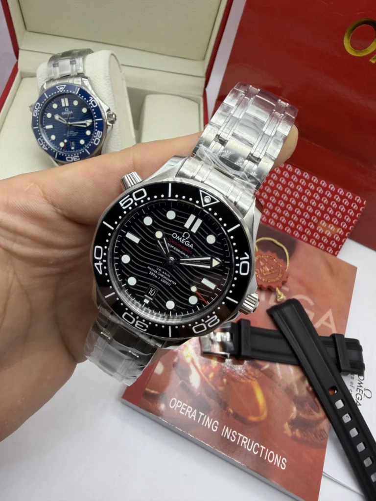 Omega Seamaster 42mm - SUPER CLONE - AÇO MOSTRADOR PRETO