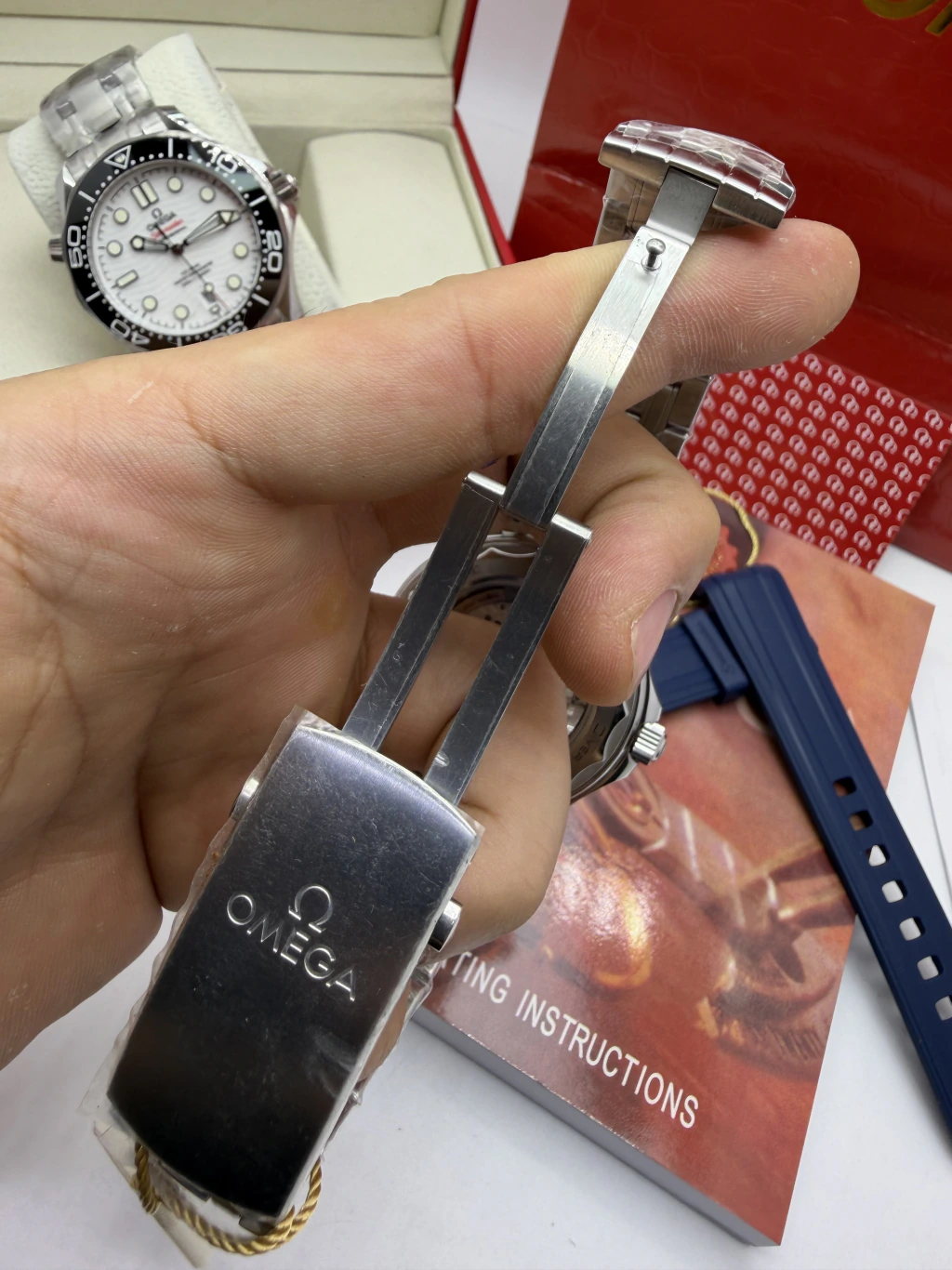 Omega Seamaster 42mm - SUPER CLONE - AÇO MOSTRADOR AZUL - Imagem 4