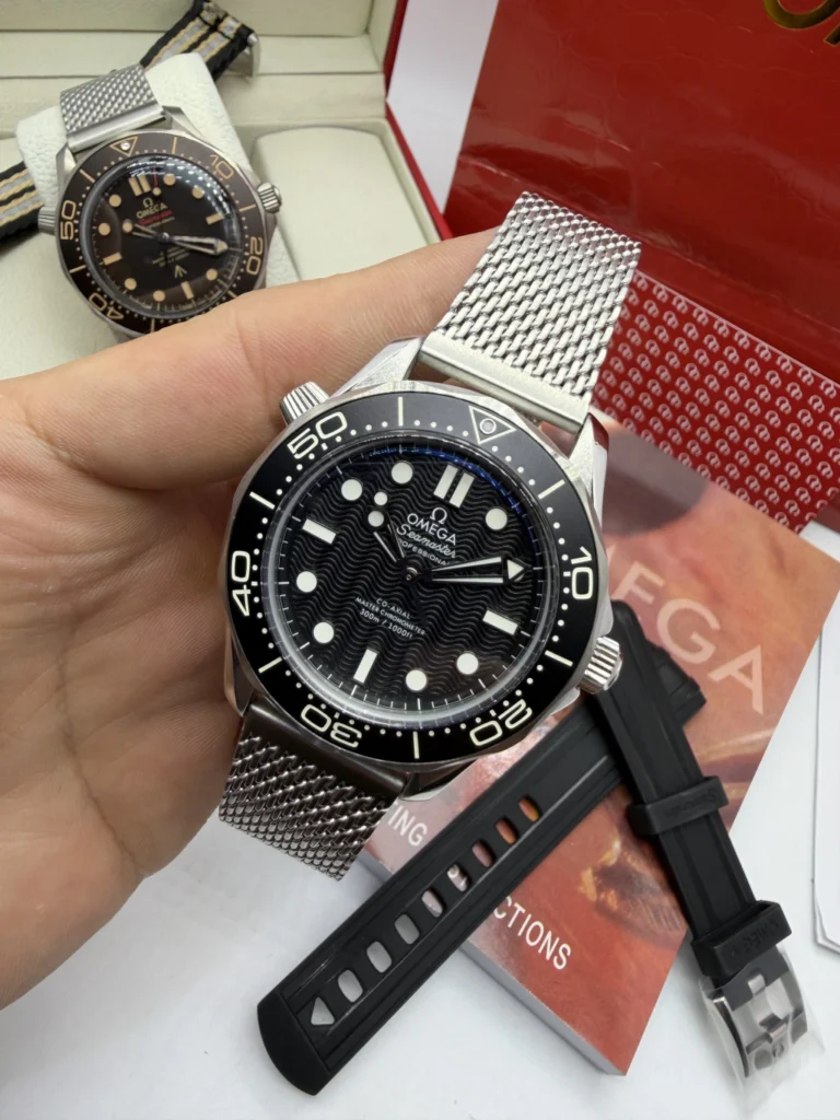 Omega Seamaster 42mm - SUPER CLONE - AÇO MOSTRADOR PRETO