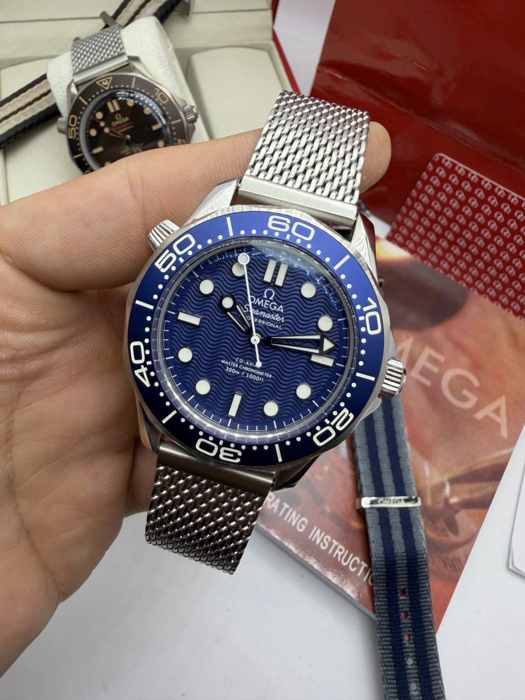 Omega Seamaster 42mm - SUPER CLONE - AÇO MOSTRADOR AZUL