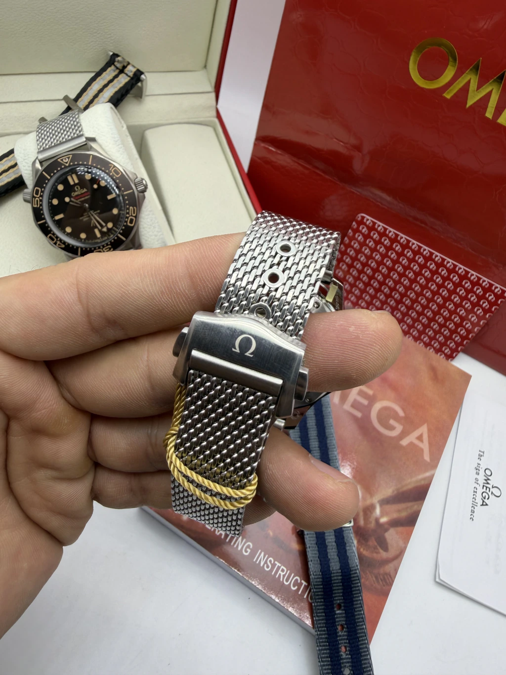Omega Seamaster 42mm - SUPER CLONE - AÇO MOSTRADOR AZUL - Imagem 4