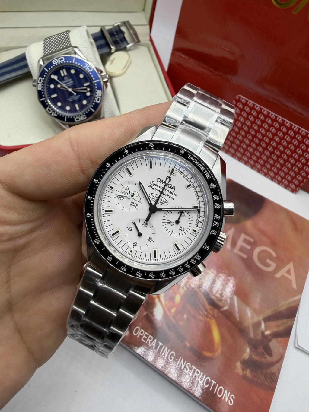 Omega Speedmaster Moonwhacth 42mm - SUPER CLONE - AÇO MOSTRADOR BRANCO