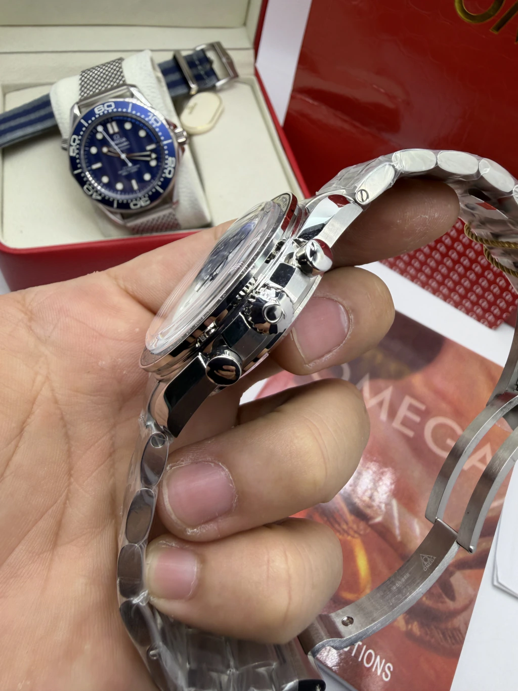 Omega Speedmaster Moonwhacth 42mm - SUPER CLONE - AÇO MOSTRADOR BRANCO - Imagem 2