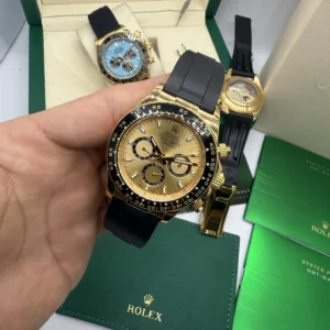 Daytona 40mm -AÇO DOURADO MOSTRADOR DOURADO - SILICONE