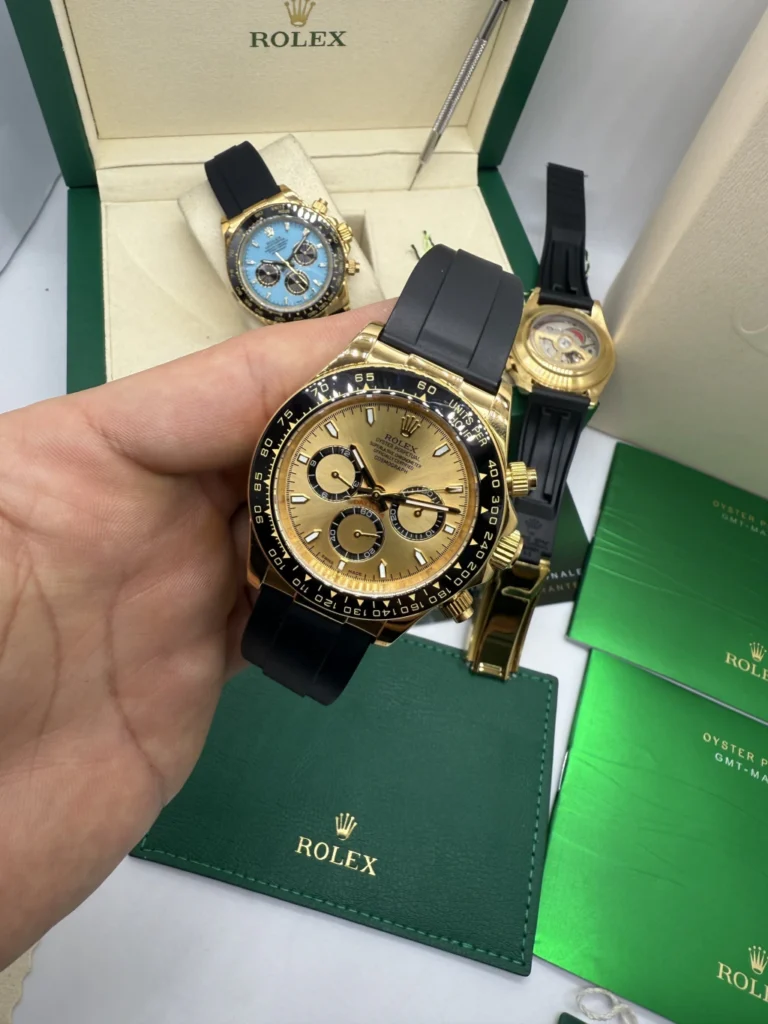 Daytona 40mm -AÇO DOURADO MOSTRADOR DOURADO - SILICONE
