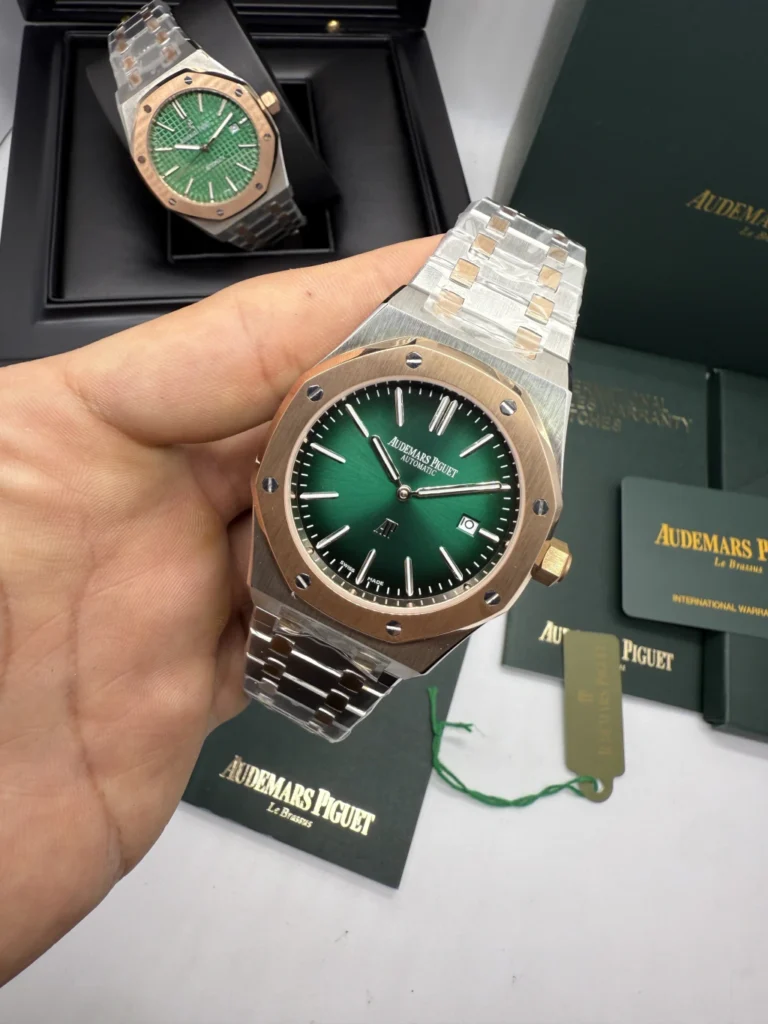 Audemars Piguet Royal Oak 42mm - AÇO COM ROSE MOSTRADOR VERDE