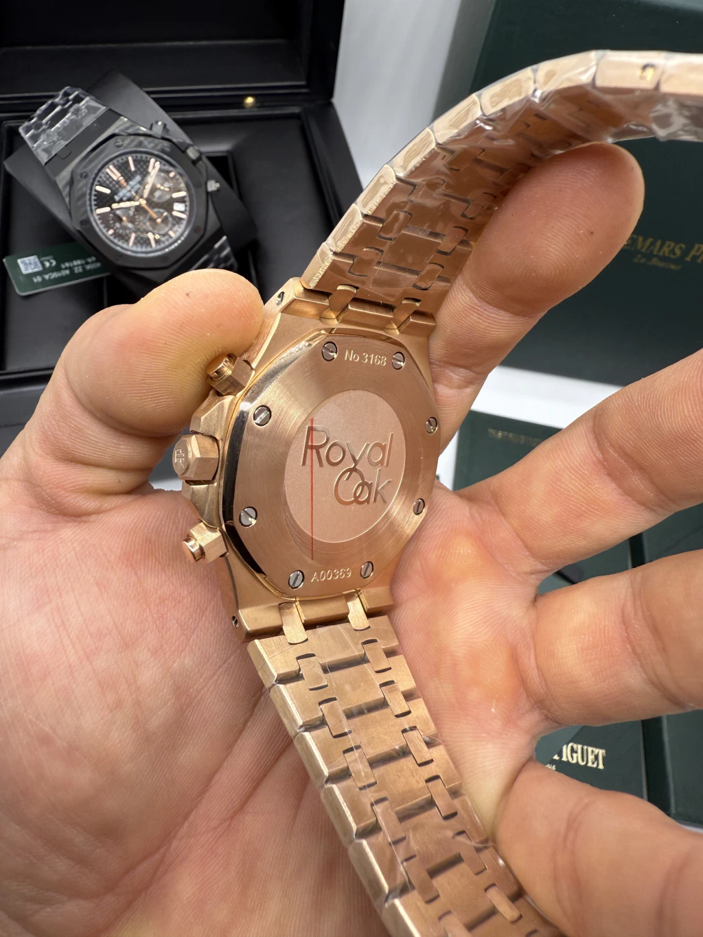 Audemars Piguet Royal Oak 42mm - AÇO ROSE MOSTRADOR AZUL - Imagem 3