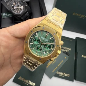 Audemars Piguet Royal Oak 42mm - AÇO DOURADO AMOSTRADOR VERDE