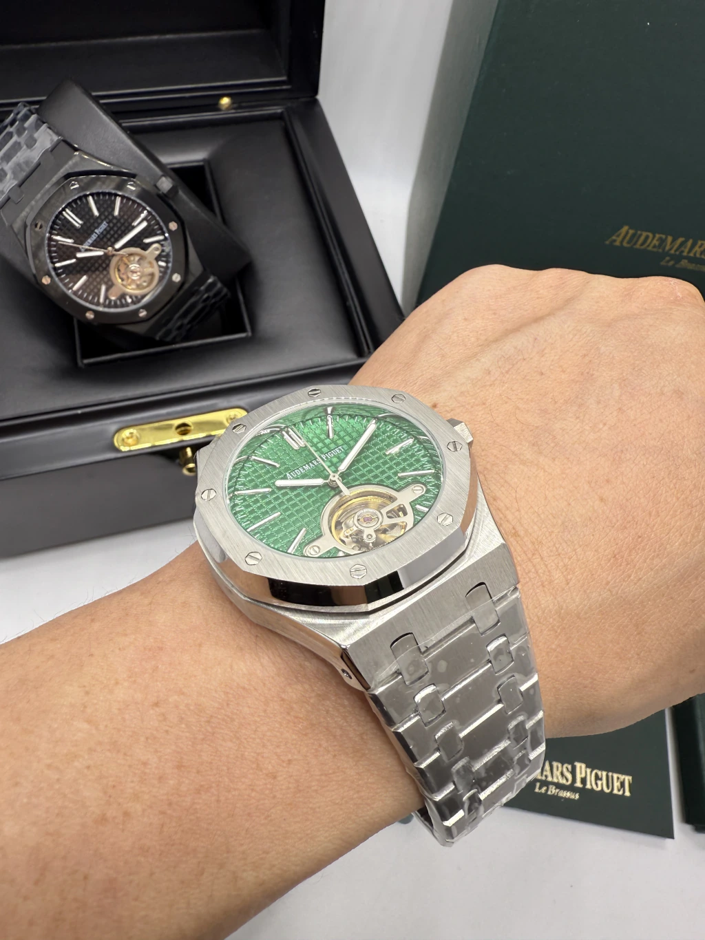 Audemars Piguet Tuorbillon 42mm - AÇO MOSTRADOR VERDE - Imagem 5