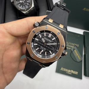Audemars Piguet Offshore 42mm - AÇO PRETO COM ROSE MOSTRADOR PRETO - SILICONE