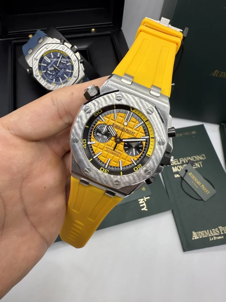 Audemars Piguet Offshore Chronograph 42mm - AÇO MOSTRADOR AMARELO - SILICONE