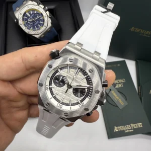 Audemars Piguet Offshore Chronograph 42mm - AÇO MOSTRADOR BRANCO - SILICONE