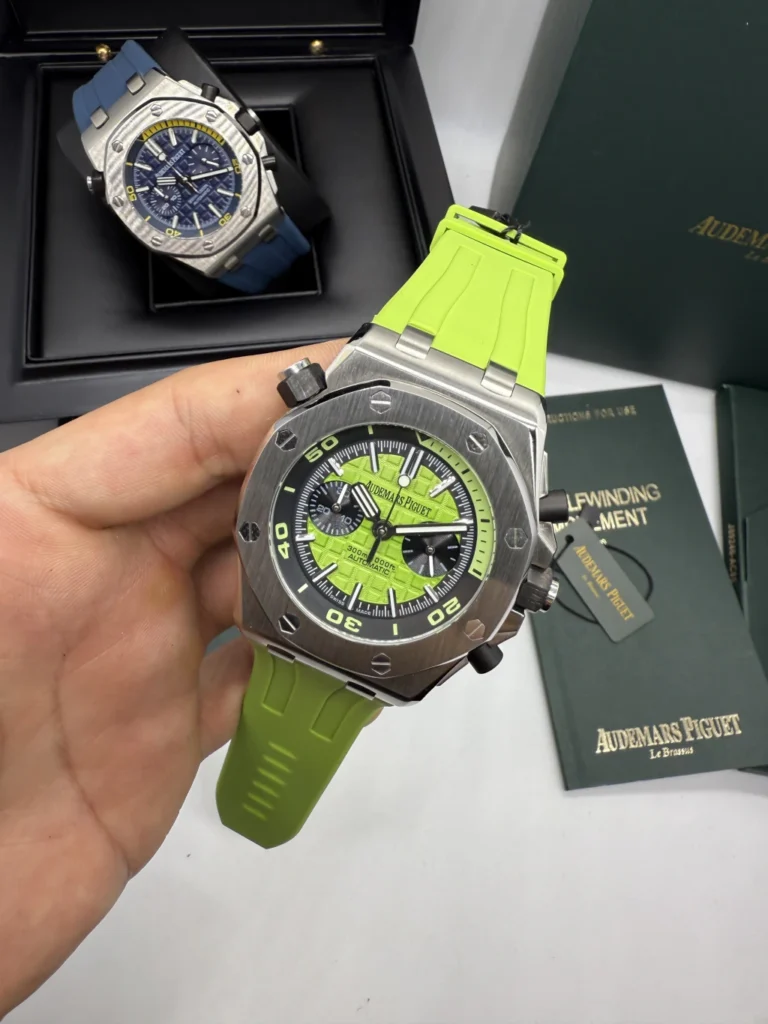 Audemars Piguet Offshore Chronograph 42mm - AÇO MOSTRADOR VERDE - SILICONE