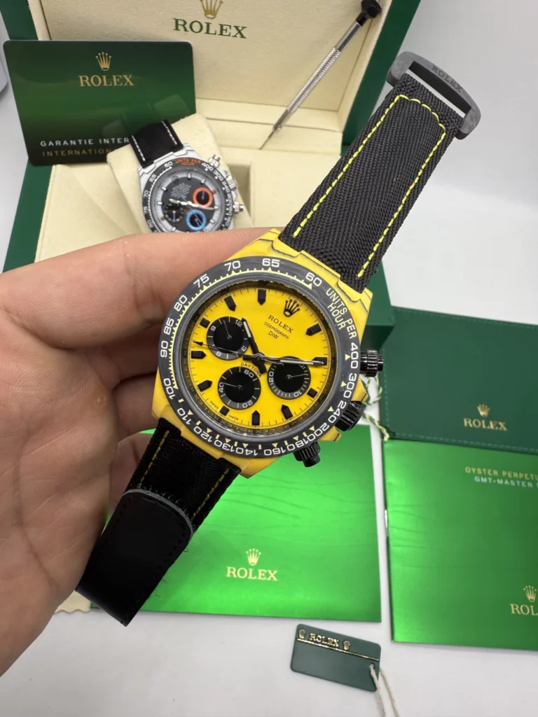 Daytona DIW Carbono 40mm - Fibra de carbono Mostrador amarelo - NYLON