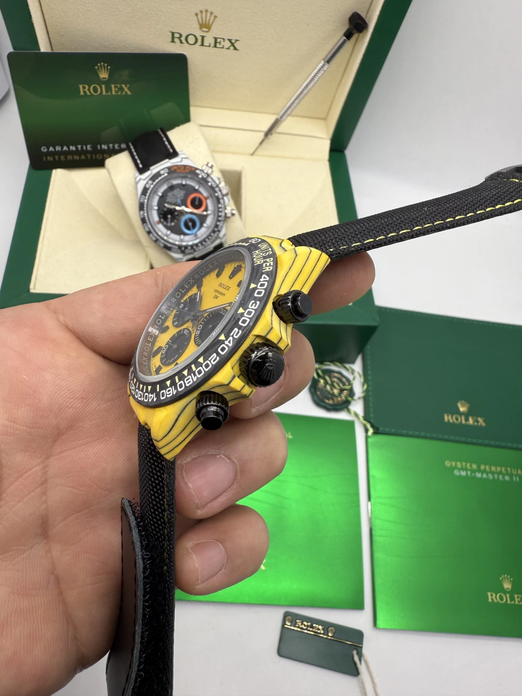 Daytona DIW Carbono 40mm - Fibra de carbono Mostrador amarelo - NYLON - Imagem 2
