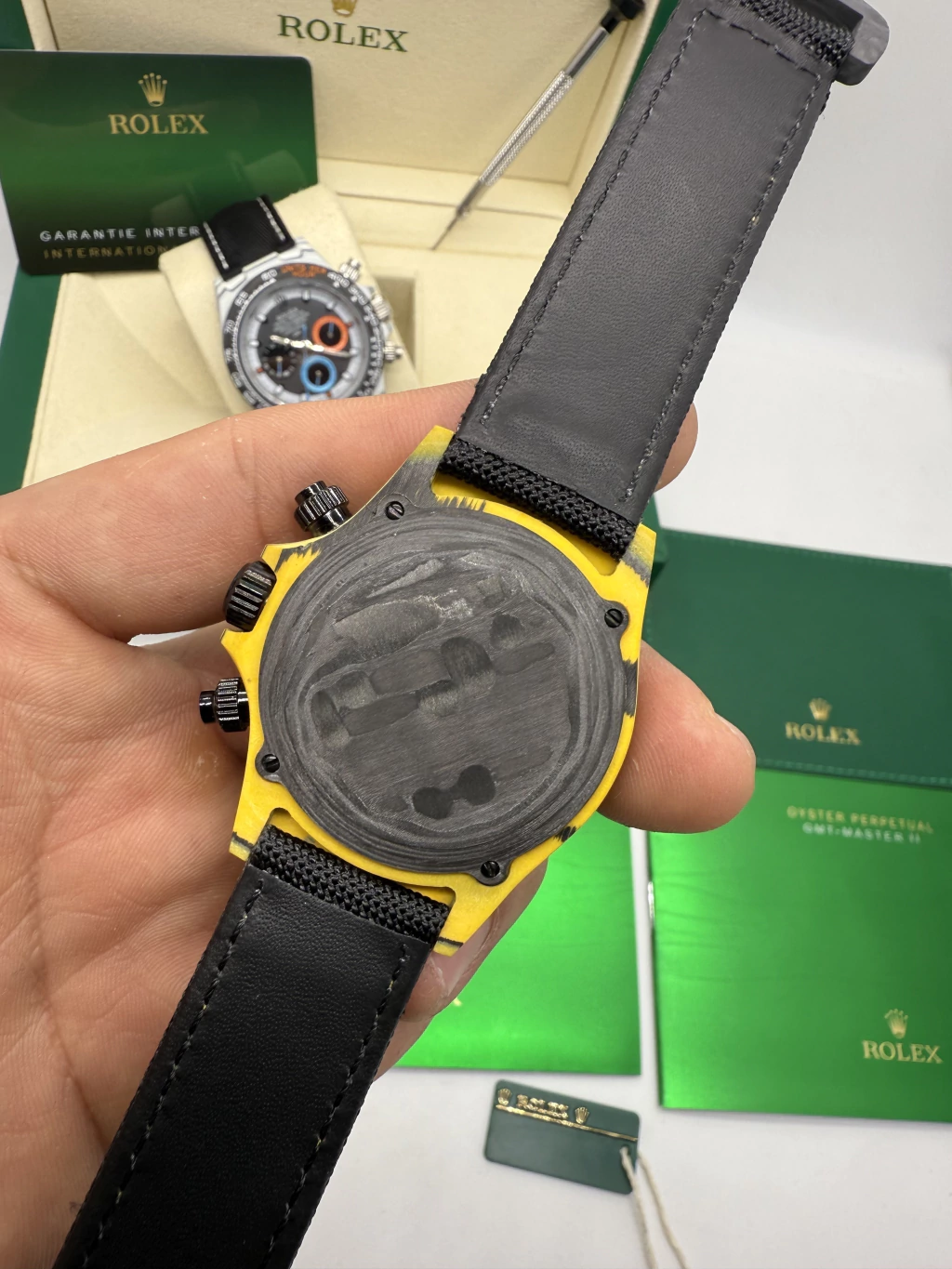 Daytona DIW Carbono 40mm - Fibra de carbono Mostrador amarelo - NYLON - Imagem 3