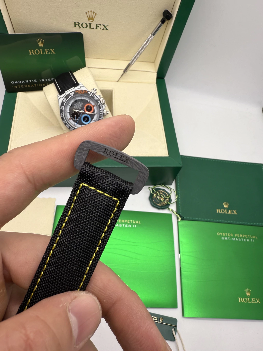 Daytona DIW Carbono 40mm - Fibra de carbono Mostrador amarelo - NYLON - Imagem 4